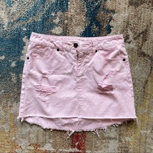Baby pink mini skirt